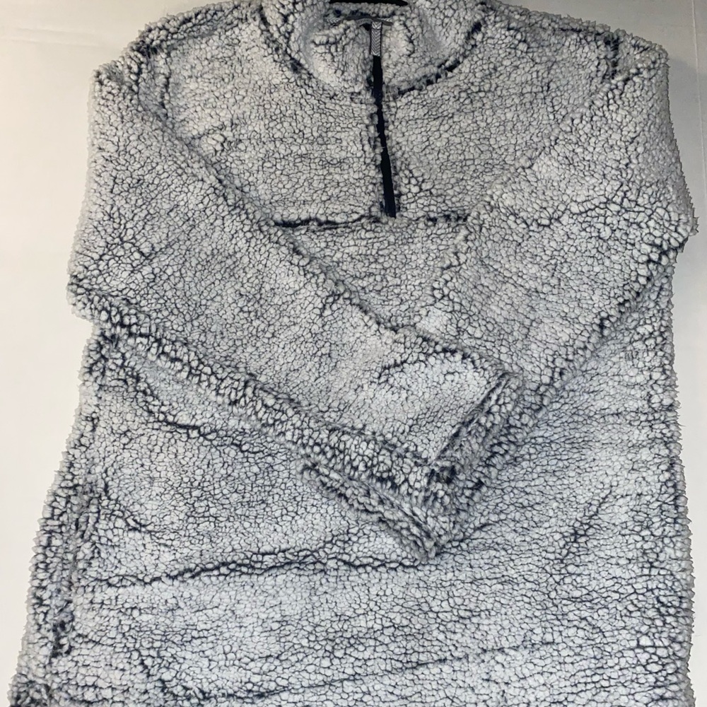 Cozy Grey Sherpa Pullover